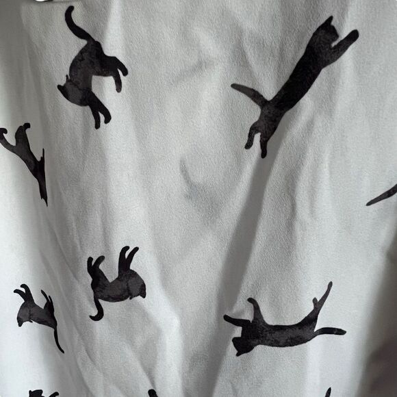 Torrid white with black cats Harper Georgette sleeveless 2 - Picture 4 of 7